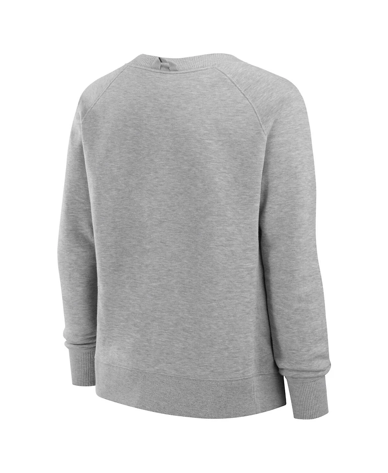 Fanatics Women's Heather Gray Miami Hurricanes Training Camp Hit Hard Fleece Pullover Sweatshirt