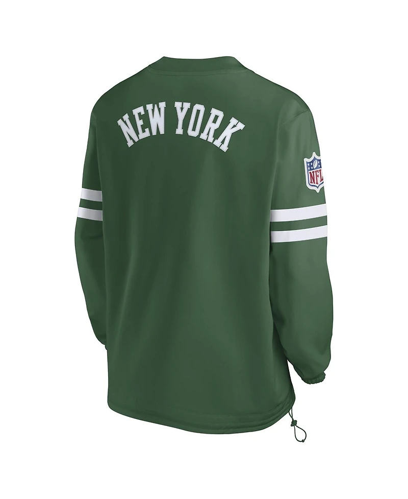 Nike Men's Green New York Jets 2023 Sideline V-Neck Pullover Windshirt