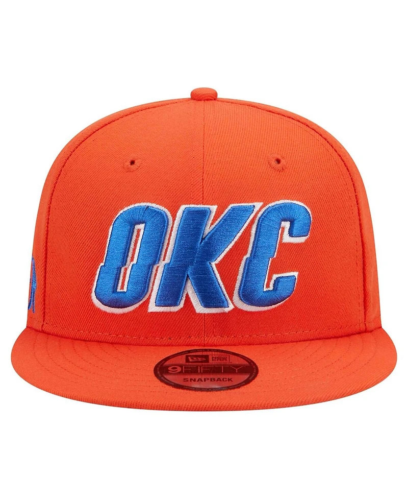 New Era Men's Orange Oklahoma City Thunder Jersey Hook Statement Edition 9FIFTY Snapback Hat