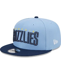 New Era Men's Light Blue Memphis Grizzlies/Navy Jersey Hook Statement Edition 9FIFTY Snapback Hat