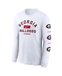 Nike Men's White Georgia Bulldogs Primetime Classic Location Long Sleeve T-Shirt