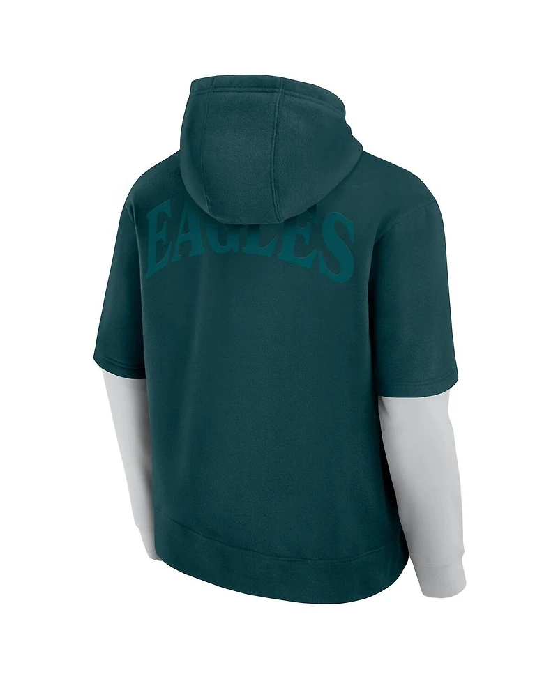 Fanatics Men's and Women's Green Philadelphia Eagles Sleek Elements Pullover Hoodie