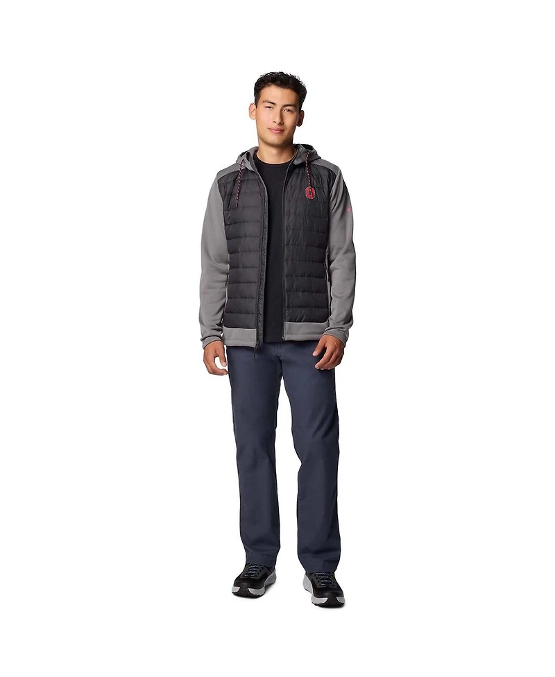 Columbia Men's Charcoal/Gray Ohio State Buckeyes Out-Shield Hybrid Full-Zip Hoodie Jacket