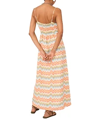 1.state Women's Printed V-Neck Sleeveless Maxi Dress