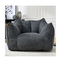 Comfortable Chenille Bean Bag Chair with Armrests for Living Rooms, Bedrooms, Gaming and Watching Tv-The Pop Home