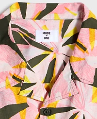 Mode of One Men's Floral Tones Relaxed-Fit Printed Button-Down Camp Shirt, Exclusively at Macy's