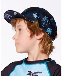 Deux par Deux Boy Printed Cap Light Blue Beach On Black - Toddler|Child