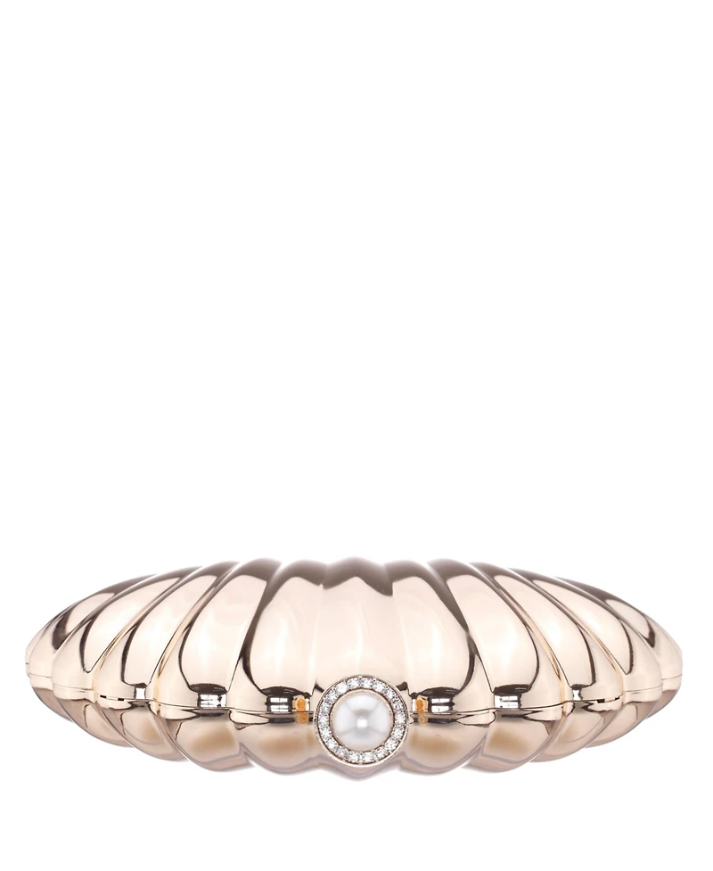 Nina Seashell Metal Minaudiere Clutch
