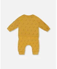 Deux par Deux Baby Boys Printed Organic Cotton Top And Pant Set Yellow Bananas