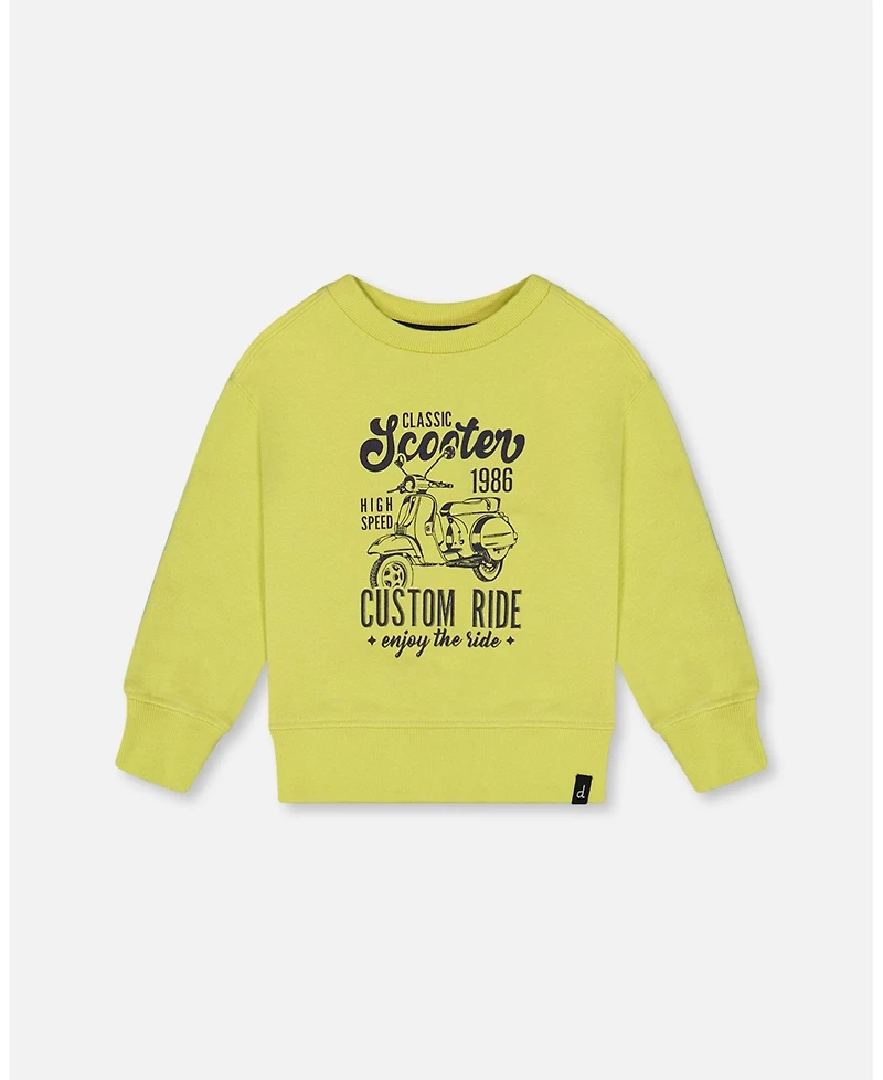 Deux par Toddler Boys Pullover Graphic Sweatshirt Lime Green - Toddler|Child