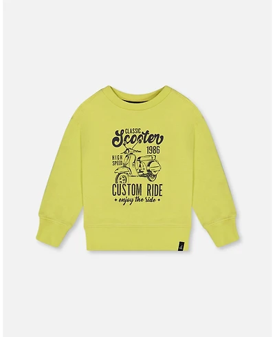 Deux par Toddler Boys Pullover Graphic Sweatshirt Lime Green - Toddler|Child