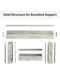 Tribesigns 63-Inch Long Console Table, Farmhouse Entryway Table with Storage, Rustic Wood Sofa Table Behind Couch Table, Distressed White
