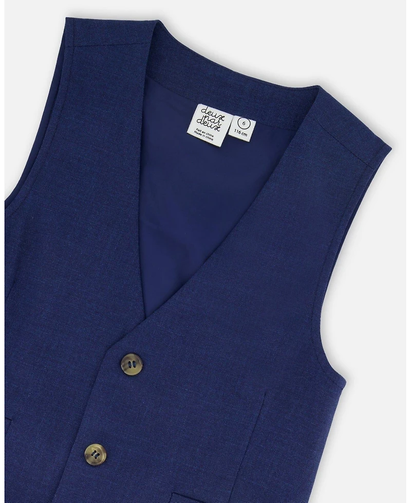 Deux par Big Boys Sleeveless Vest Navy Blue