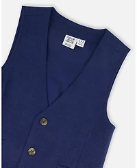 Deux par Big Boys Sleeveless Vest Navy Blue