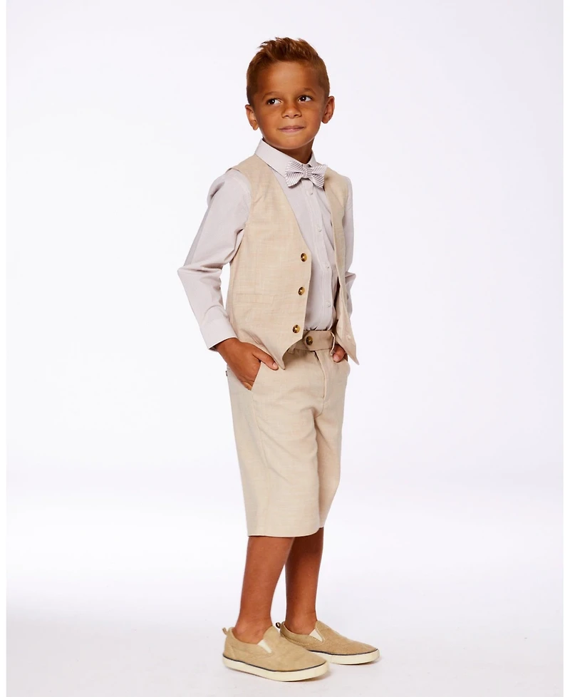 Deux par Deux Big Boys Sleeveless Vest Light Taupe