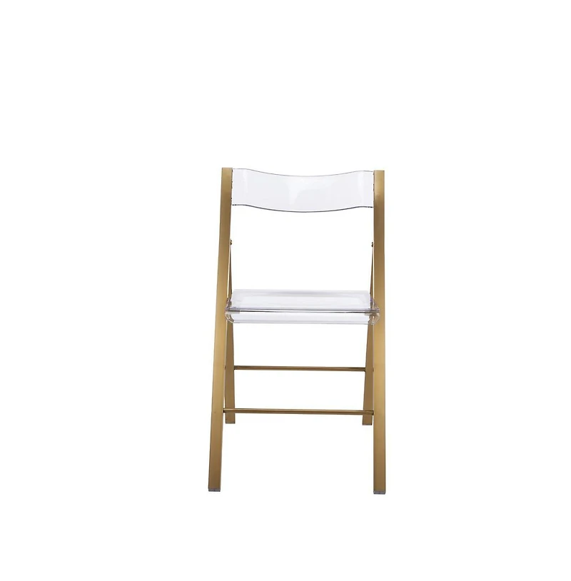 Acrylic Folding Chair in Brushed Finish with Stainless Steel Frame for Kitchen