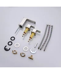 8 in. Waterfall Widespread 2-Handle Bathroom Faucet With Pop-up Drain Assembly