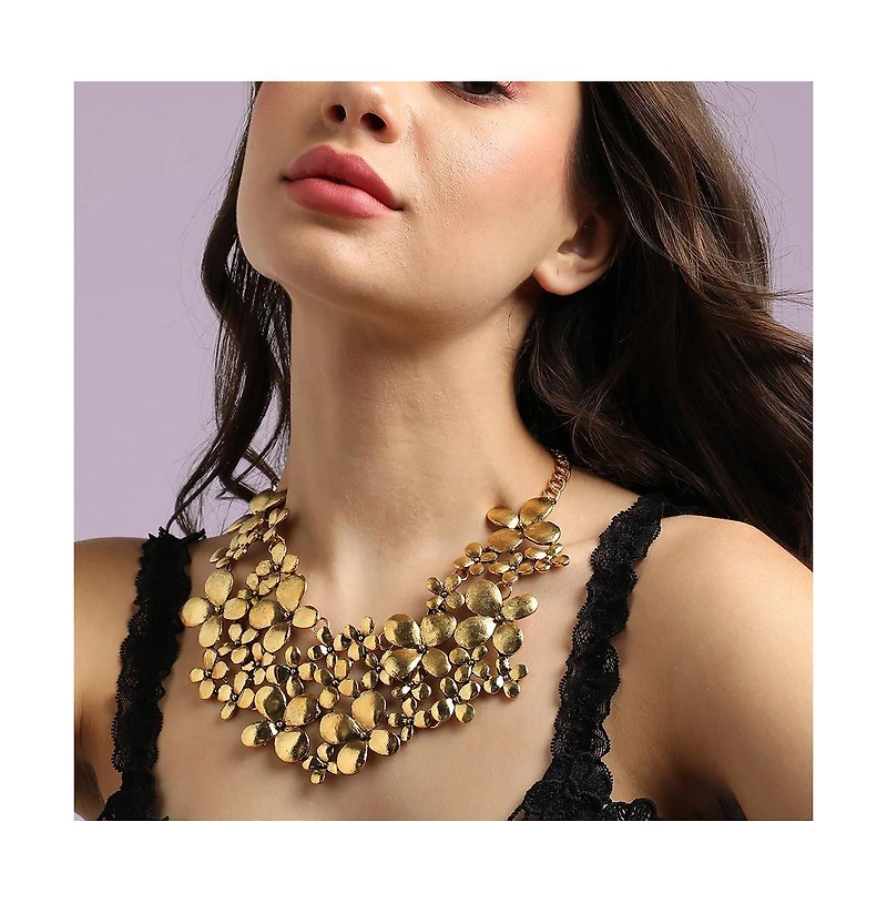 Botanical Cluster Statement Necklace