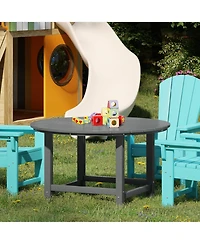 Kids Outdoor Patio Furniture Hdpe 38" Wide Round Dining Table