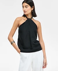I.n.c. International Concepts Women's Linen-Blend Braided Halter Top