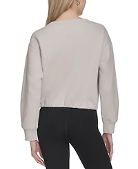 Calvin Klein Women's Logo Fleece Bubble Hem Top