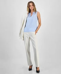 Bar Iii Women's Split-Neck Sleeveless Blouse, Exclusively at Macy's