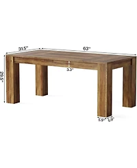 Tribesigns 63-Inch Executive Desk, Large Office Computer Desk, Simple Workstation Writing Table Study Table for Home Office, Rustic Brown