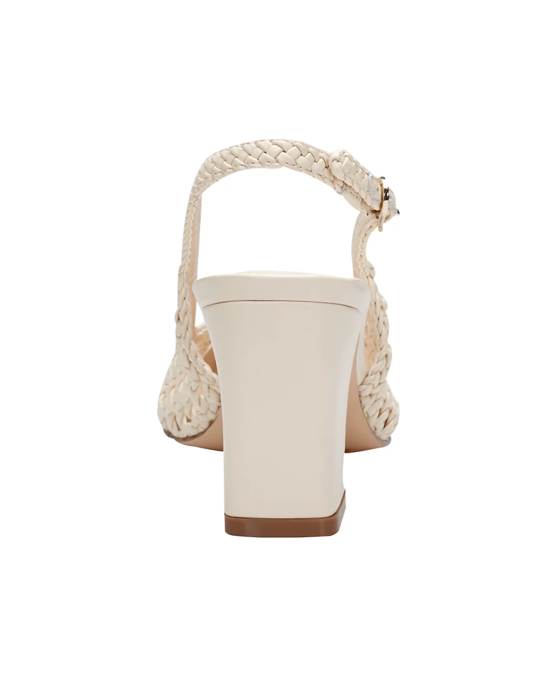 Marc Fisher Ltd Women's Zaiden Woven Block Heel Slingback Pumps