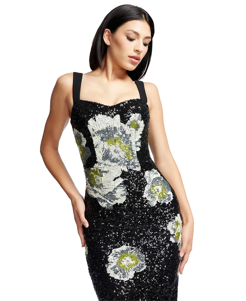 Dress the Populations Women's Nicole Floral-Sequined Midi