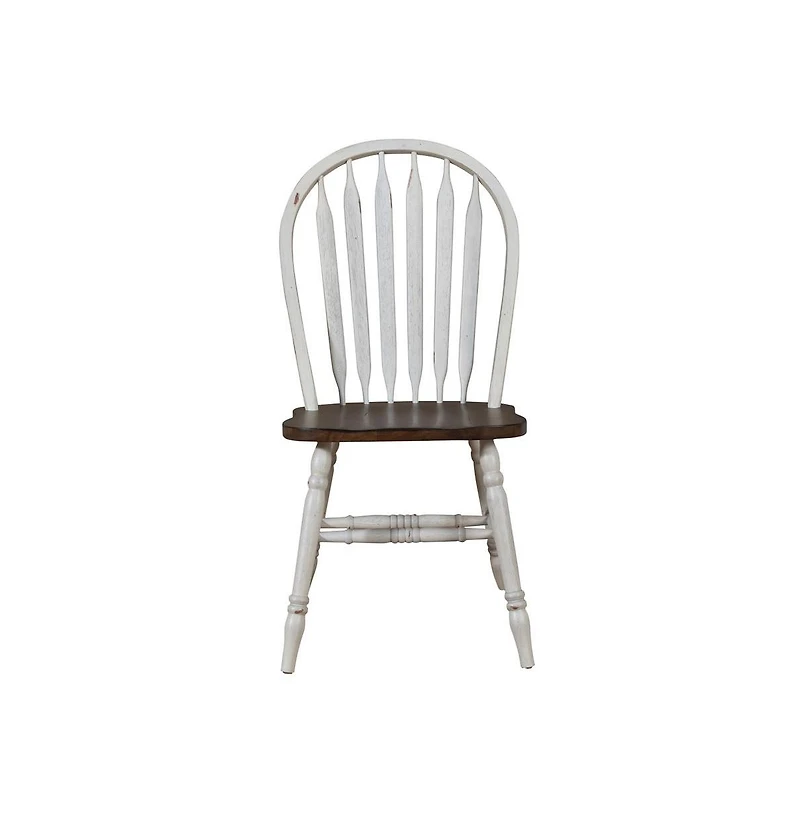 Windsor Side Chair- White- Set of 2 Solids White
