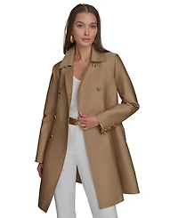Donna Karan New York Women's Double-Breasted Skirted Trench Coat