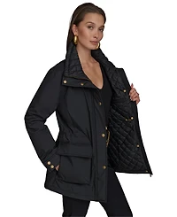 Donna Karan New York Women's Stand-Collar Cinched-Waist Coat