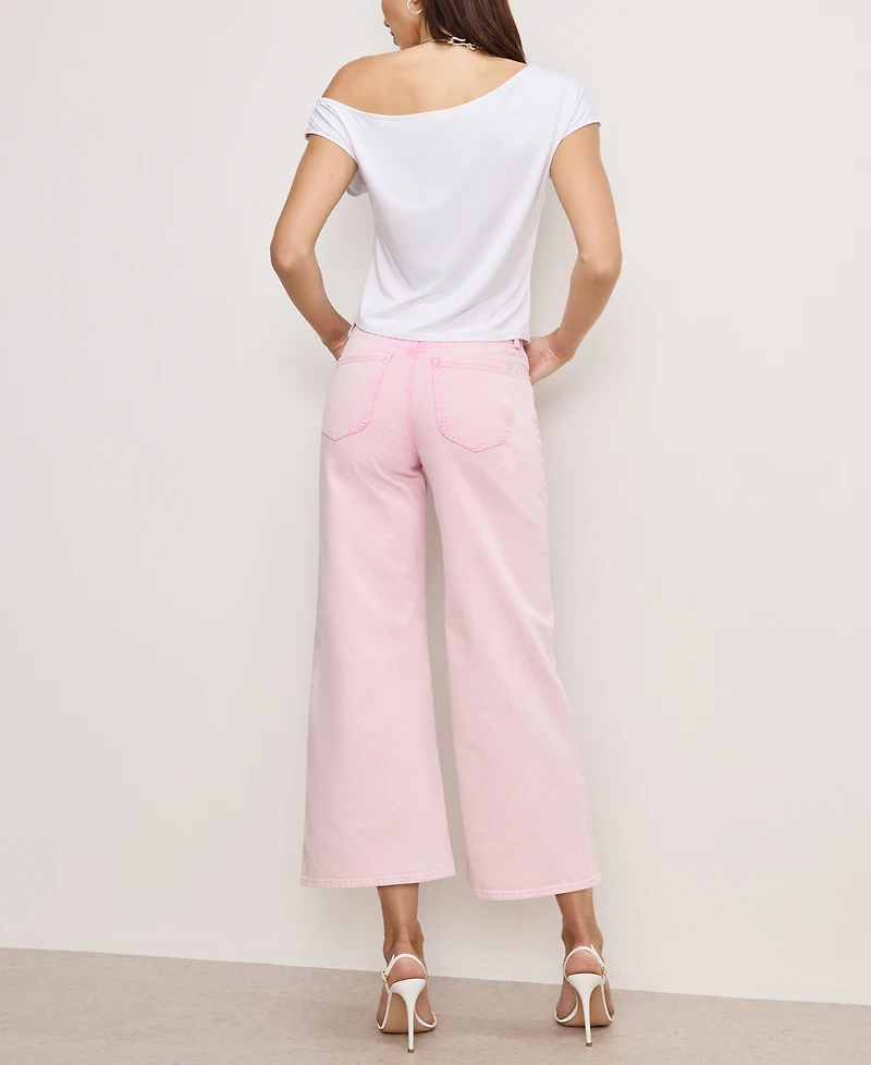 Good American Women's Good Waist Palazzo Cropped Jeans
