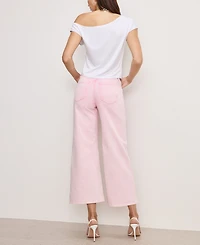Good American Women's Good Waist Palazzo Cropped Jeans