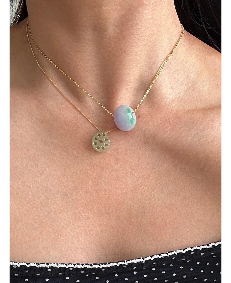 Lavender field — Green purple jade pendant necklace