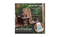 Wooden Chair Loveseat with Inset Ice Bucket Garden chairs/courtyard chairs