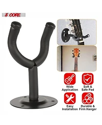 5 Core Guitar Wall Mount, Black Guitar Wall Hanger| 3 Pieces Guitar Hanger| V-Shaped Secure and Sturdy Guitar Holder Wall Mount| Guitar Accessories fo