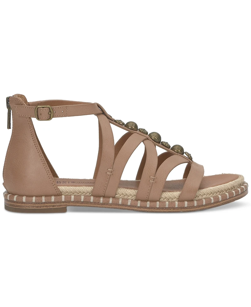 Lucky Brand Women's Korina Embellished Strappy Gladiator Flat Sandals