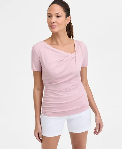 I.n.c. International Concepts Women's Asymmetric-Neck Top, Exclusively at Macy's