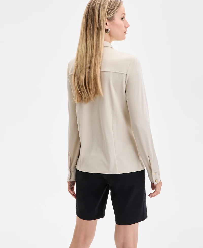 I.n.c. International Concepts Women's Knit Utility Shirt, Exclusively at Macy's