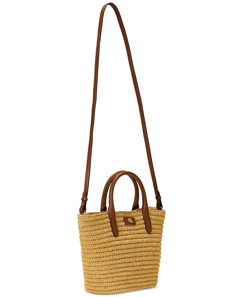 Lauren Ralph Lauren Woven Straw Medium Brie Tote Bag