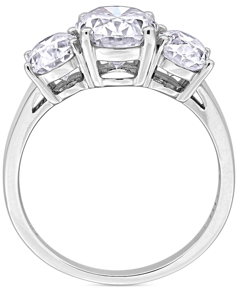 Macy's Moissanite Three Stone Ring (4 ct. t.w.) in Sterling Silver