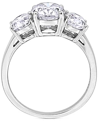 Macy's Moissanite Three Stone Ring (4 ct. t.w.) in Sterling Silver