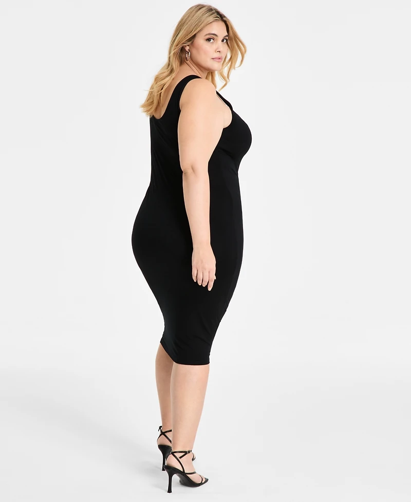 Bar Iii Trendy Plus Sleeveless Bodycon Midi Dress, Created for Macy's