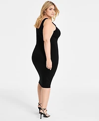 Bar Iii Trendy Plus Sleeveless Bodycon Midi Dress, Created for Macy's