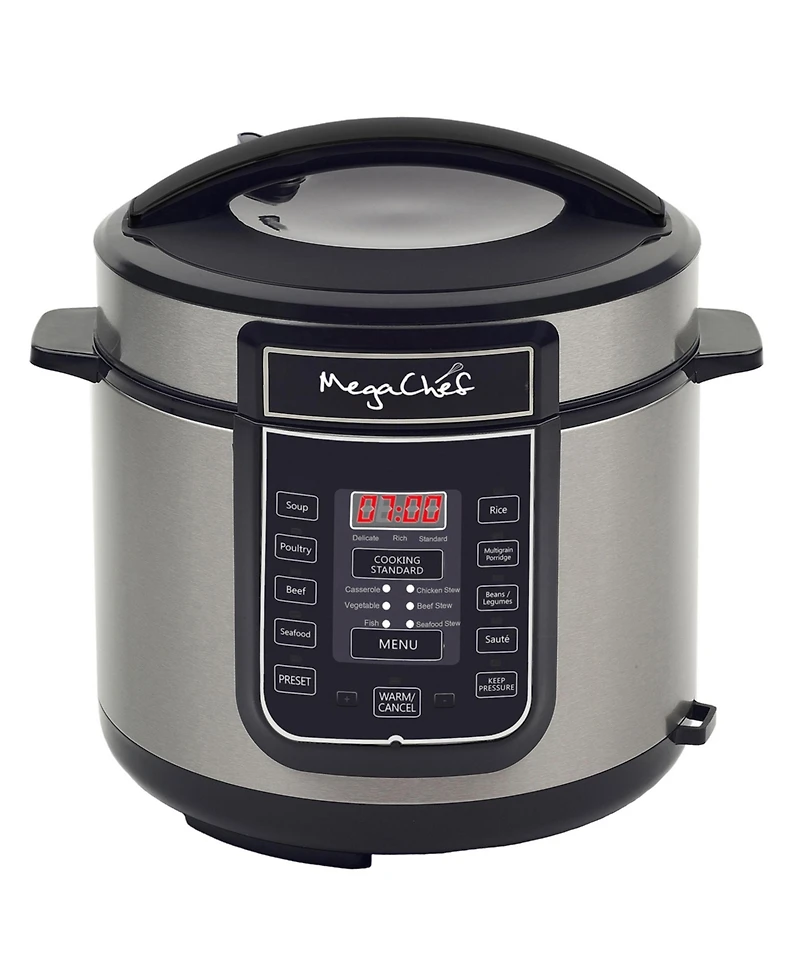 Megachef 6 Quart Digital Pressure Cooker with 14 Pre-set Multi Function Features