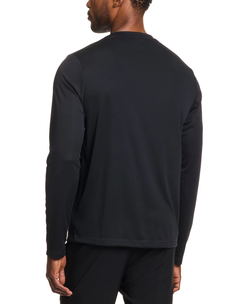 Reebok Men's Tech Long Sleeve Crewneck Logo T-Shirt