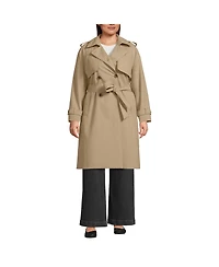 Lands' End Plus Squall Waterproof Modern Trench Raincoat