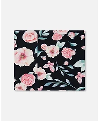 Deux par Deux Girl Printed Neck Tube Pink, Black, And Flowers - Toddler|Child