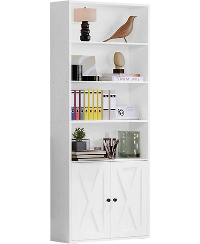 Industrial Bookshelves and Bookcases with Doors Floor Standing